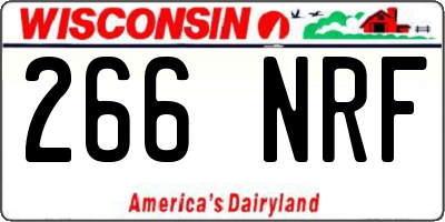 WI license plate 266NRF