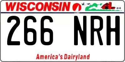 WI license plate 266NRH
