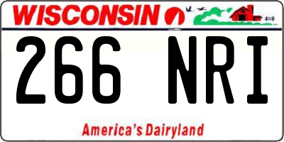 WI license plate 266NRI