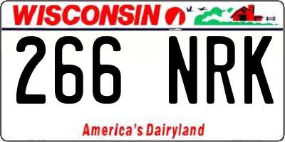 WI license plate 266NRK
