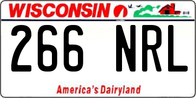 WI license plate 266NRL