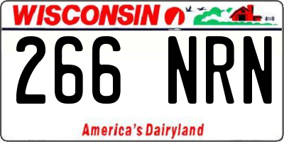 WI license plate 266NRN