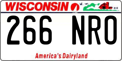WI license plate 266NRO