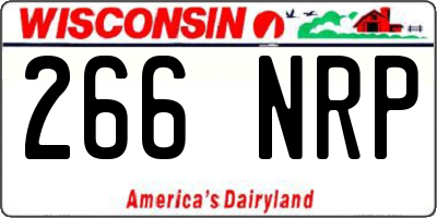 WI license plate 266NRP