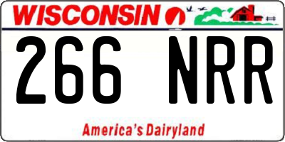 WI license plate 266NRR