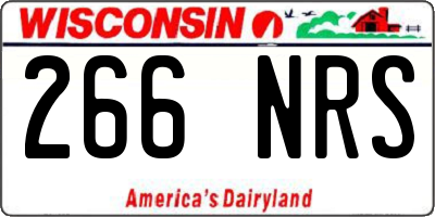 WI license plate 266NRS