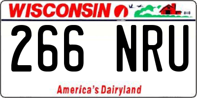 WI license plate 266NRU