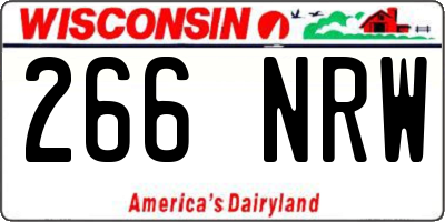 WI license plate 266NRW