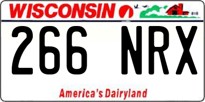 WI license plate 266NRX
