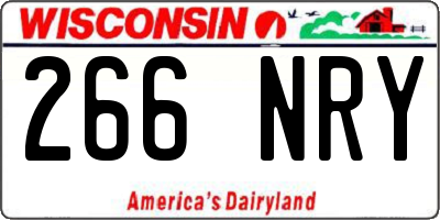 WI license plate 266NRY