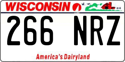 WI license plate 266NRZ