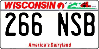 WI license plate 266NSB