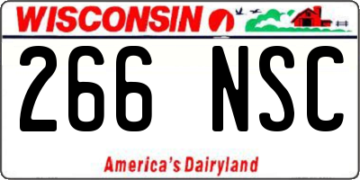 WI license plate 266NSC
