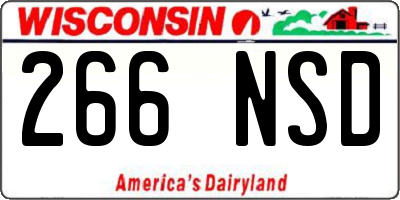 WI license plate 266NSD