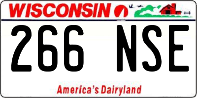 WI license plate 266NSE