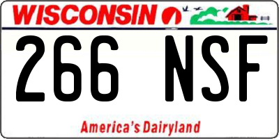 WI license plate 266NSF