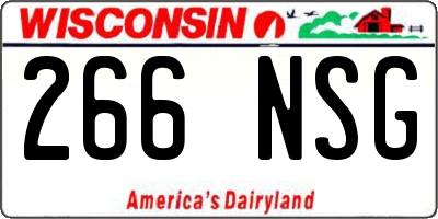 WI license plate 266NSG