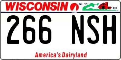 WI license plate 266NSH