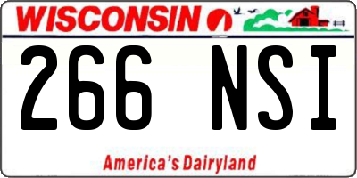 WI license plate 266NSI
