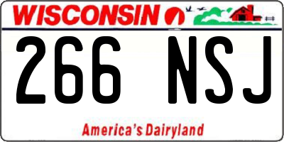 WI license plate 266NSJ