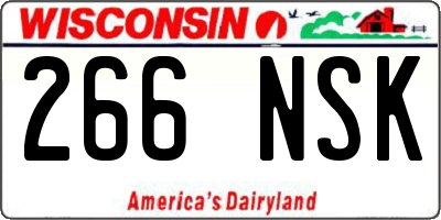WI license plate 266NSK