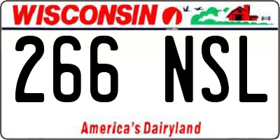 WI license plate 266NSL