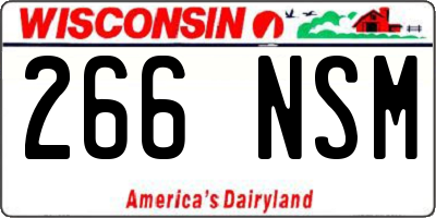 WI license plate 266NSM