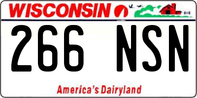 WI license plate 266NSN