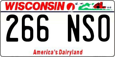 WI license plate 266NSO