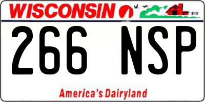 WI license plate 266NSP