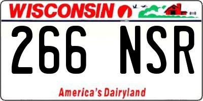 WI license plate 266NSR