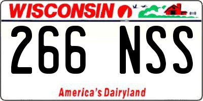 WI license plate 266NSS