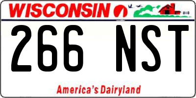 WI license plate 266NST