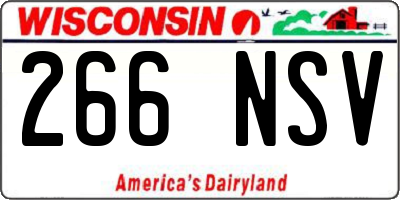 WI license plate 266NSV