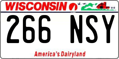 WI license plate 266NSY