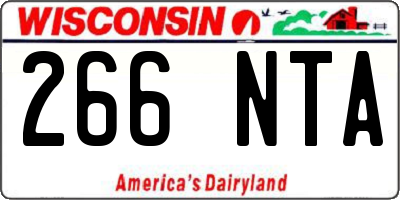 WI license plate 266NTA