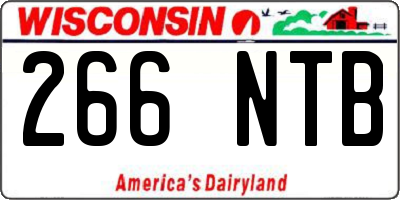 WI license plate 266NTB