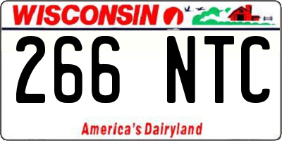 WI license plate 266NTC
