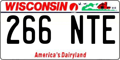 WI license plate 266NTE