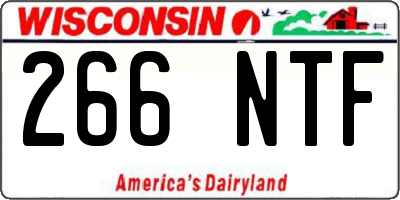 WI license plate 266NTF