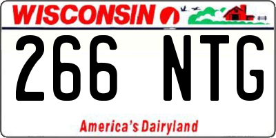 WI license plate 266NTG