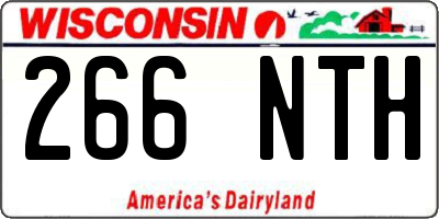 WI license plate 266NTH