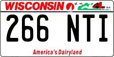 WI license plate 266NTI