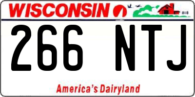 WI license plate 266NTJ