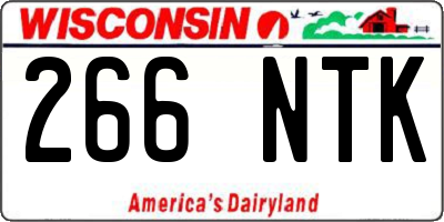 WI license plate 266NTK