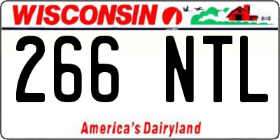 WI license plate 266NTL