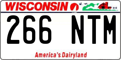 WI license plate 266NTM