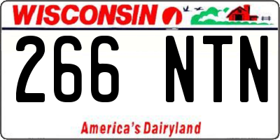WI license plate 266NTN