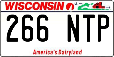 WI license plate 266NTP
