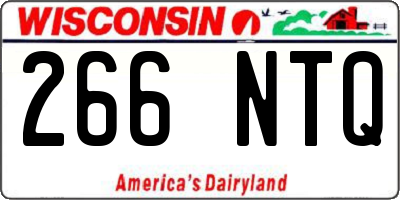 WI license plate 266NTQ